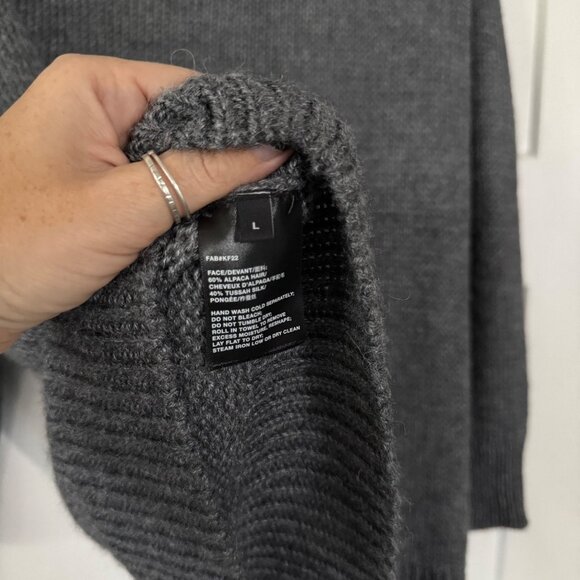 Lafayette 148 New York Gray Cashmere / Silk Blend Knit Boatneck Sweater Sz Large - Picture 5 of 7
